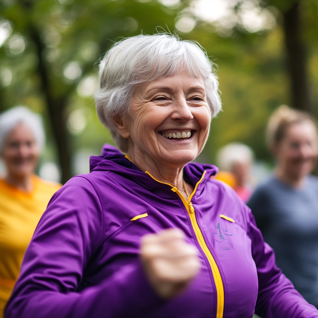 Активні пенсіонери займаються спортом на свіжому повітрі